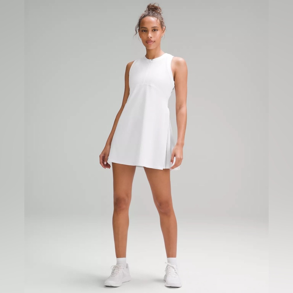Lululemon Grid-Texture Sleeveless Linerless Tennis Dress | White | Size 8